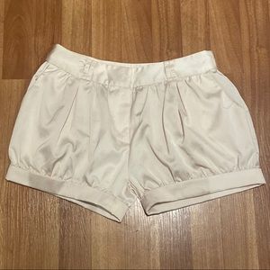 Fall Satin bubble pleated chic shorts